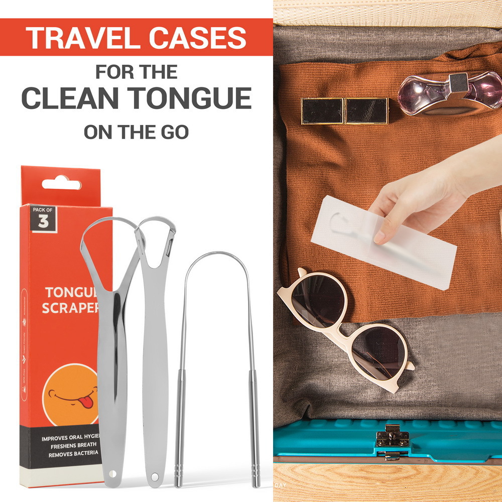 3 Pcs/Pack Metal Tongue Scrape - Tongue Scraper Metal ulasan dan harga