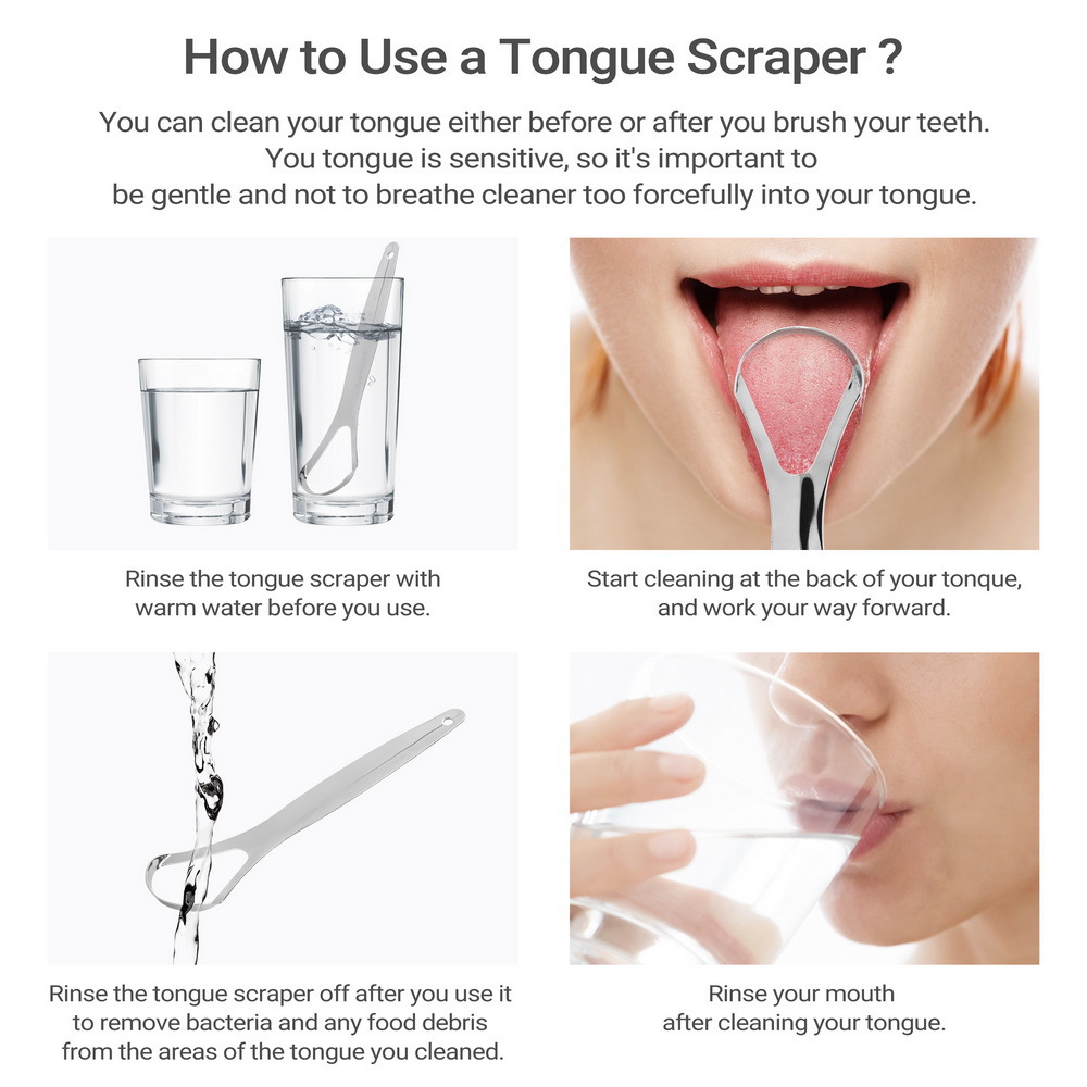 3 Pcs/Pack Metal Tongue Scrape - Tongue Scraper Metal ulasan dan harga