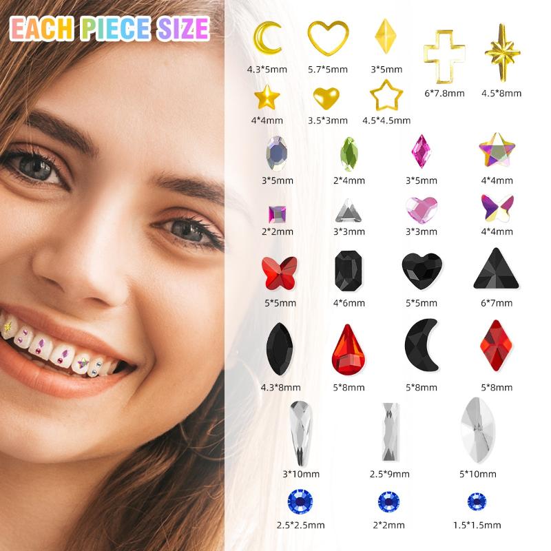 1 Set Dental Tooth Gems Crysta - Tooth Gem Kit ulasan dan harga