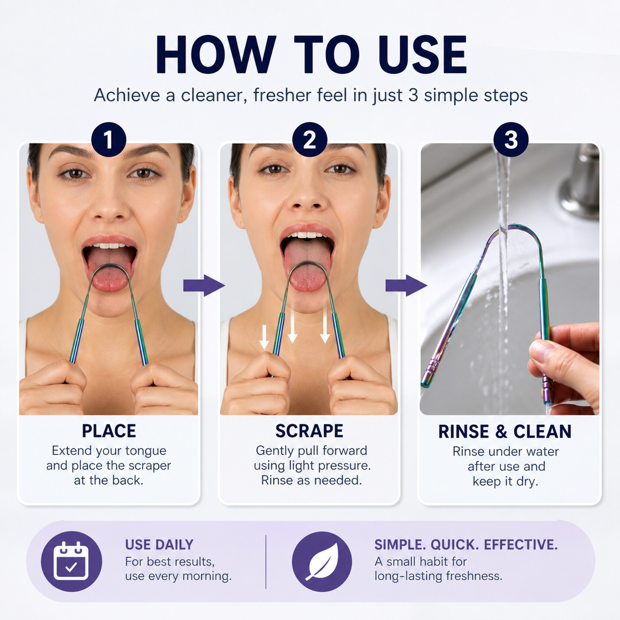 Metal Tongue Cleaner Stainless - Tongue Scraper Metal ulasan dan harga