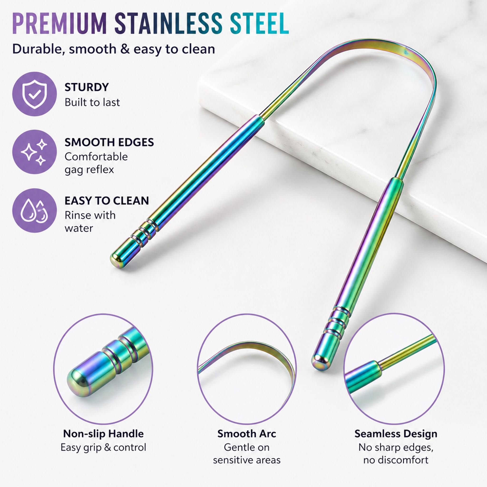 Metal Tongue Cleaner Stainless - Tongue Scraper Metal ulasan dan harga