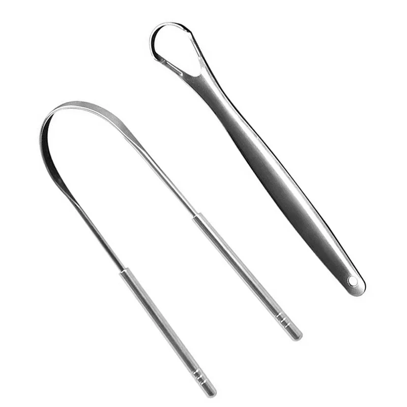 2Pcs Oral Tongue Cleaner Tongu - Tongue Scraper Metal ulasan dan harga