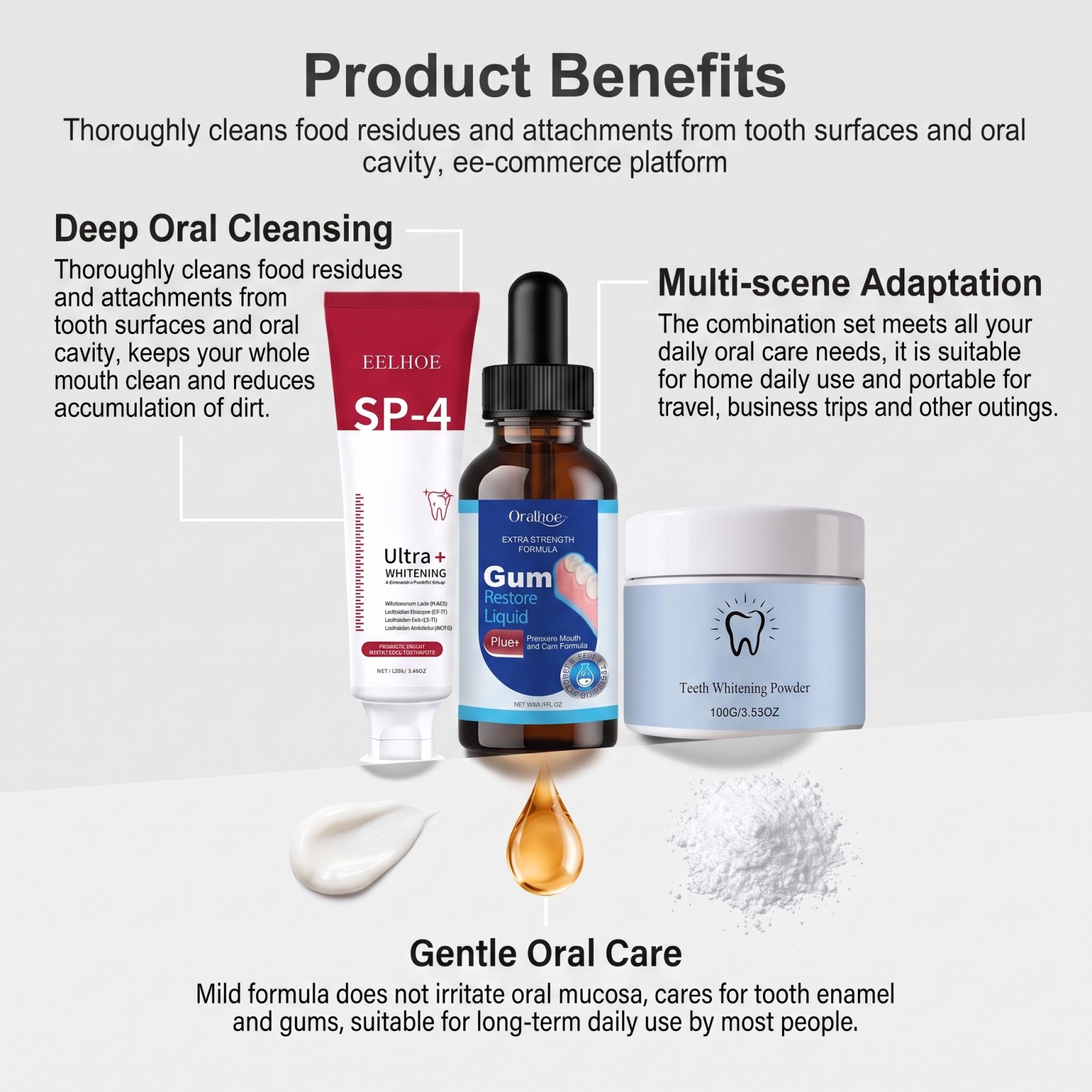 Oral Care Combo Set Whitening  - Teeth Whitening Gel Peroxide ulasan dan harga