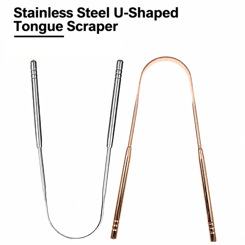 Rose Gold U-shaped Stainless S - Tongue Scraper Metal ulasan dan harga