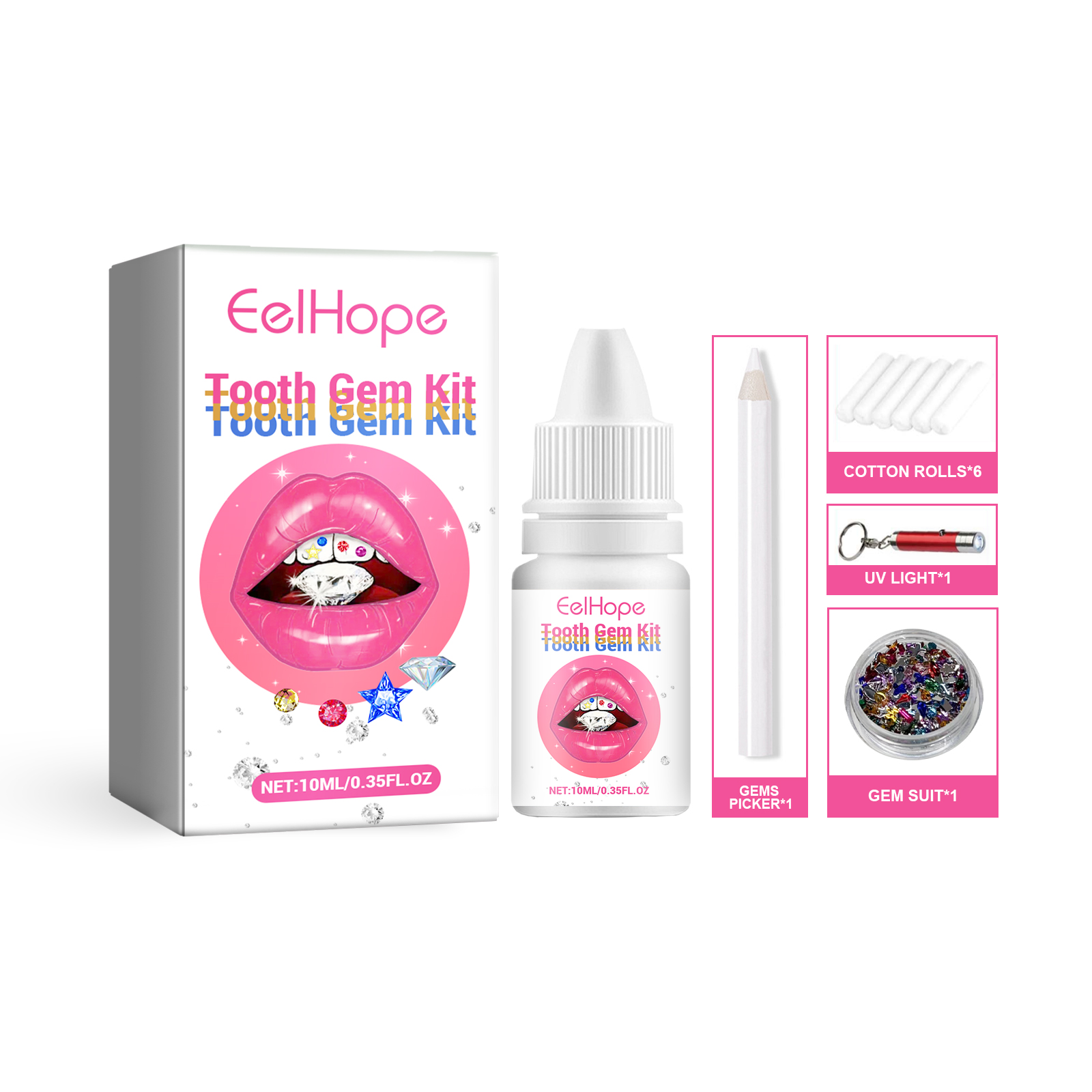 DIY Tooth Gems Kit With Glue A - Tooth Gem Kit ulasan dan harga