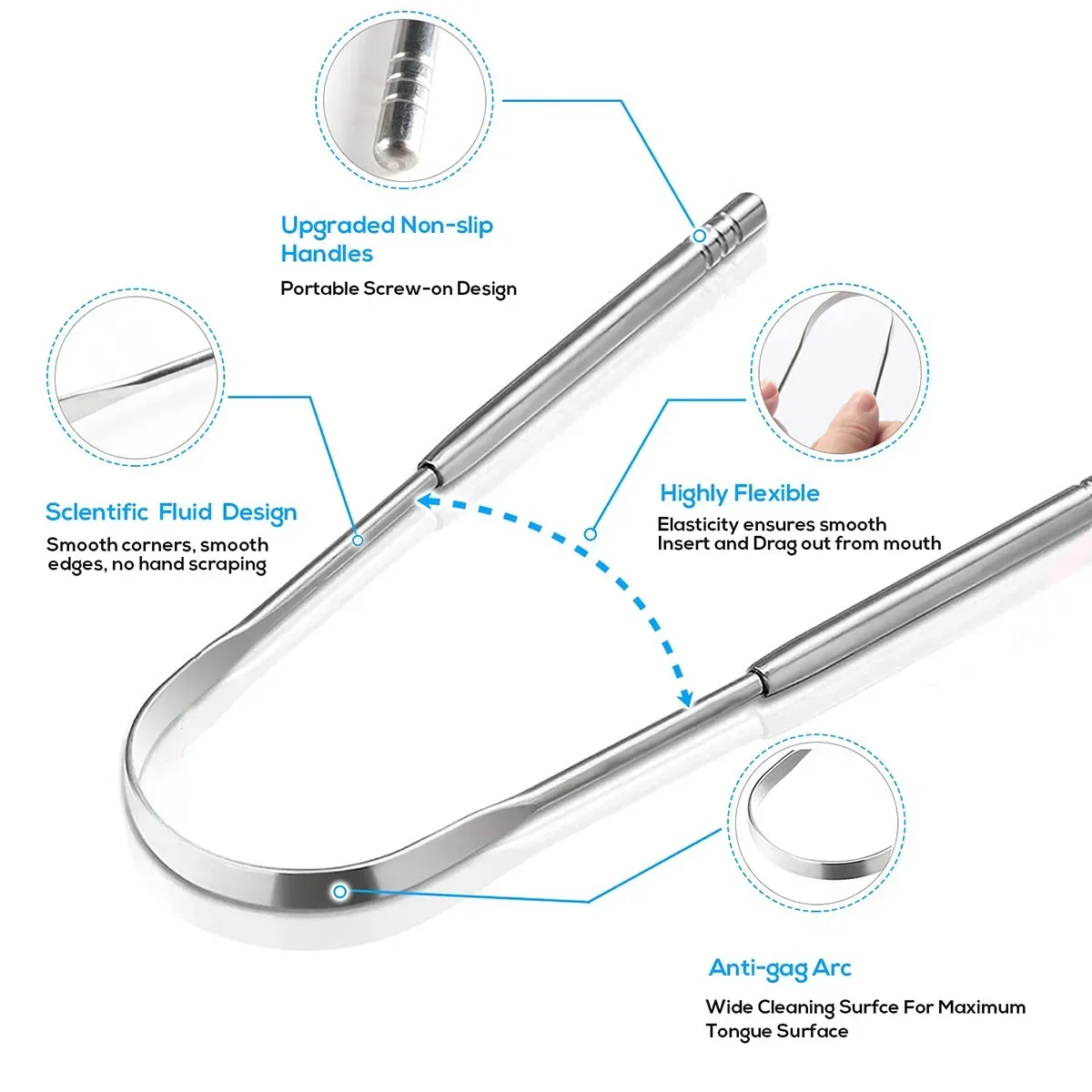 Premium 1pcs/3pcs Metal Tongue - Tongue Scraper Metal ulasan dan harga