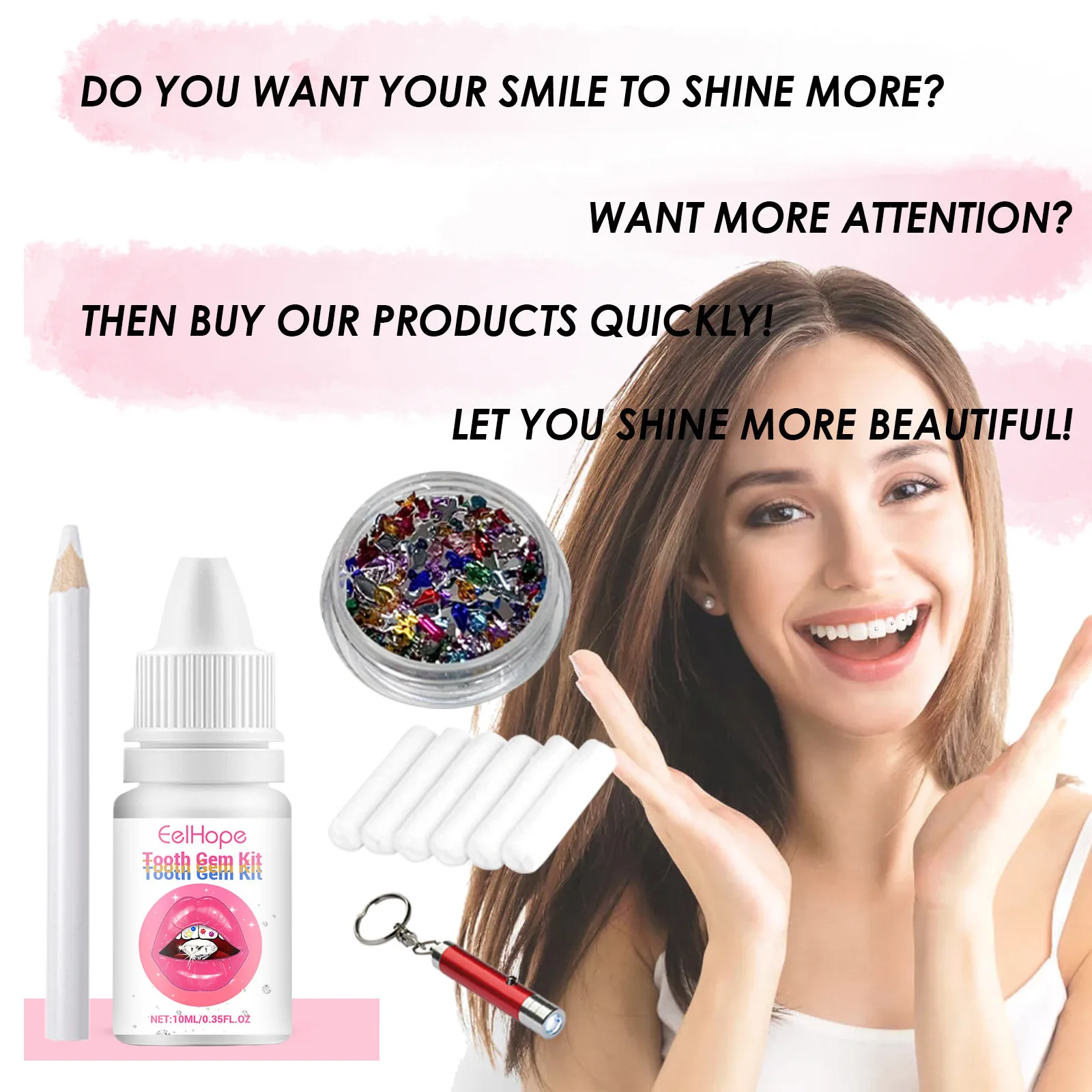 Tooth Jewelry Kit DIY Clear Pr - Tooth Gem Kit ulasan dan harga