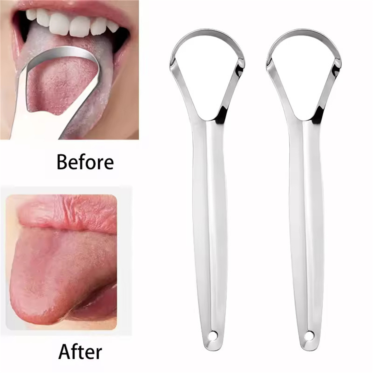 1/2/3Pcs Stainless Steel Tongu - Tongue Scraper Metal ulasan dan harga