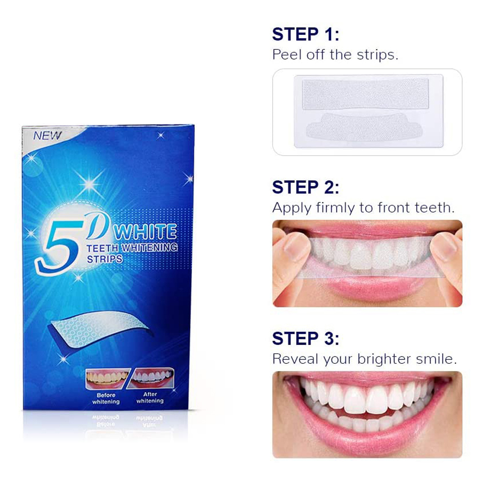 5D White Teeth Whitening Strip - Teeth Whitening Gel Peroxide ulasan dan harga