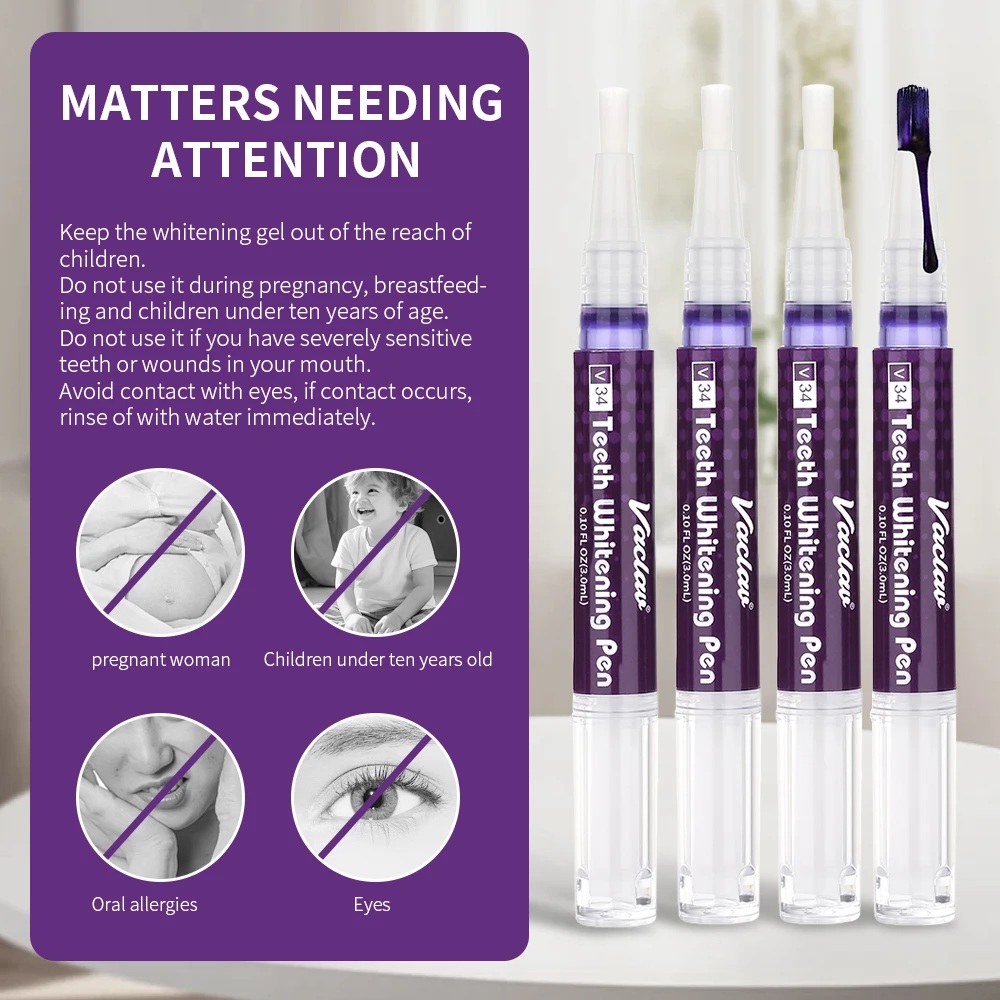 Vaclav V34 Purple teeth whiten - Teeth Whitening Gel Peroxide ulasan dan harga