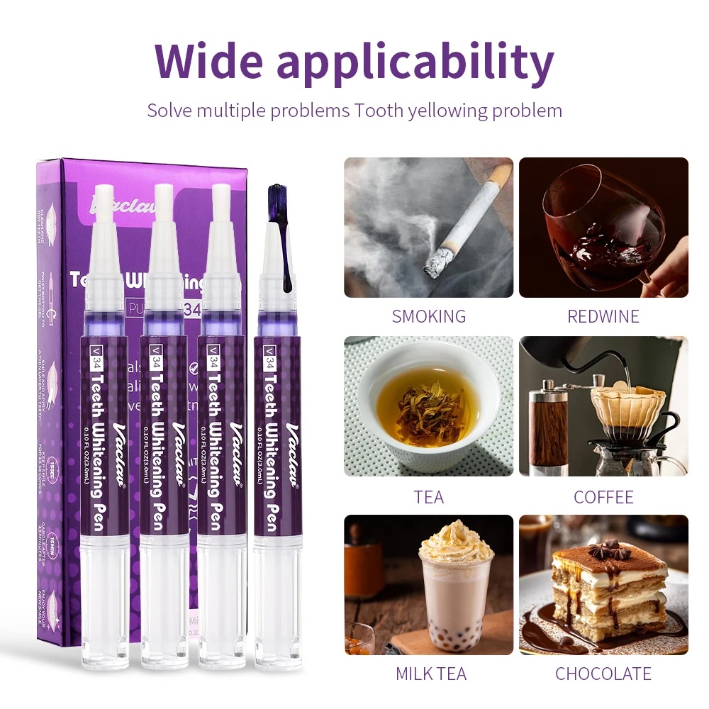 Vaclav V34 Purple teeth whiten - Teeth Whitening Gel Peroxide ulasan dan harga